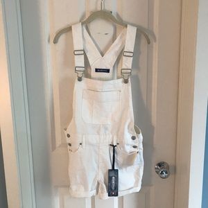 White overall shorts